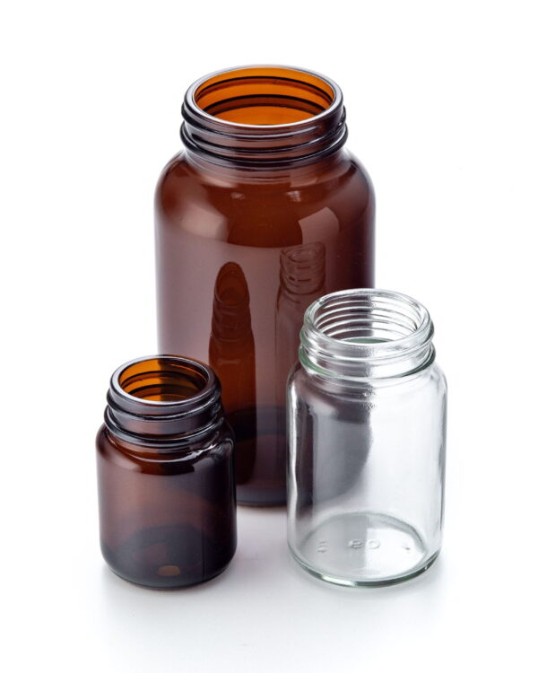 Glass powder jars