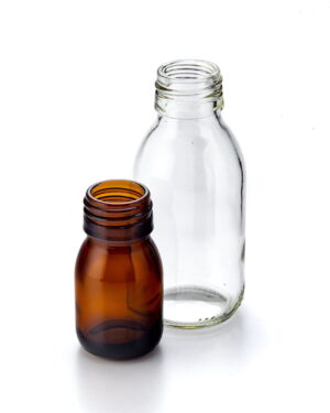Glass sirop bottle